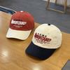 Couple Contrasting Color Semi Soft Top Baseball Cap Spring and Summer High Quality Korean Version Letter Embroidery Color Blocking Cap Men