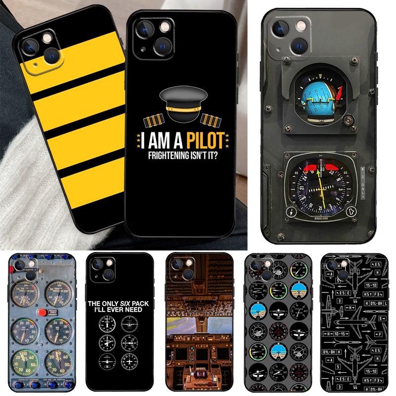 Aviation Aeroplane Pilot Cockpit Phone Case For iPhone 11 12 13 14 15 16 Pro XS Max Mini Cover For iPhone X XR Plus Back Case