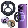 3-in-1 Magnetic Cell Phone Ring Holder Alloy Phone Grip Kickstand Finger Ring Holder Stand for iPhone 15 14 13 12 Pro Max Series