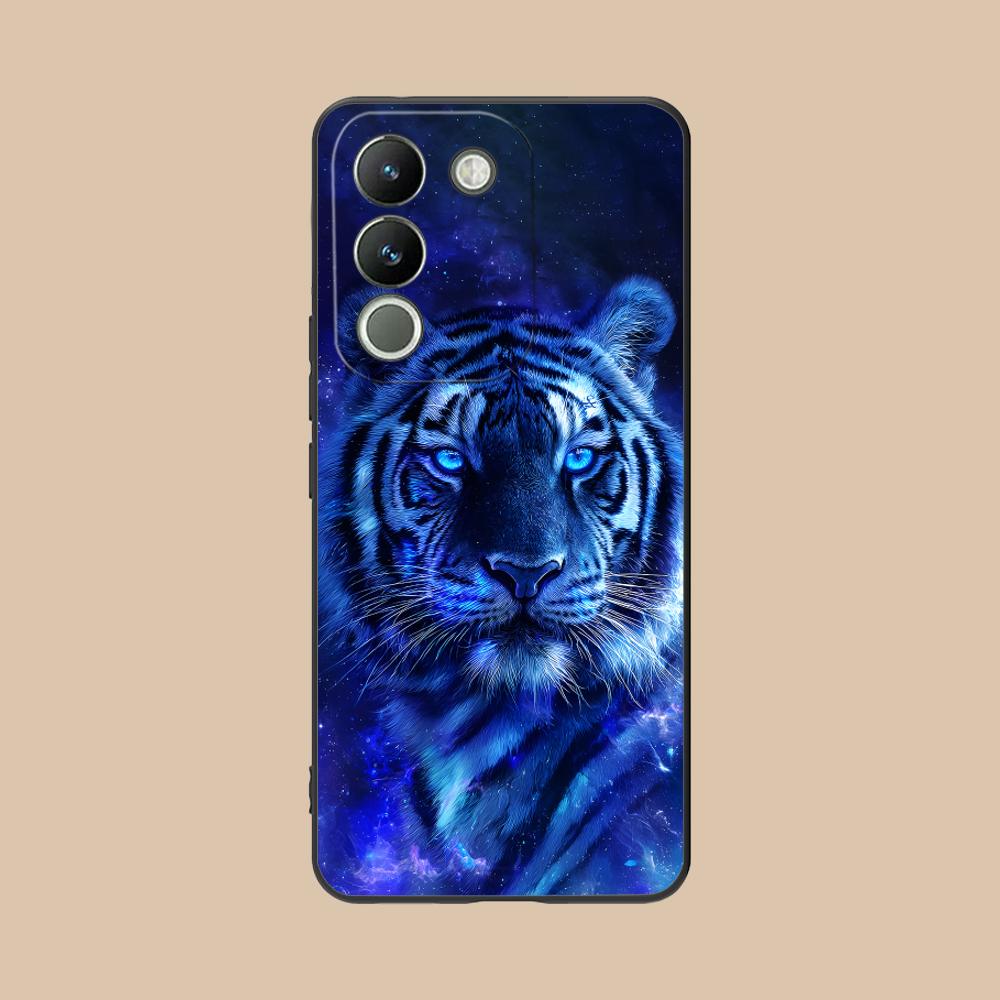 Tiger Neon Mobile Cell Phone Case for VIVO V60 V50 V40 V30 V29 V27 V25 V23 Pro Lite 5G Colorful Printing Cover Cover Smartphone