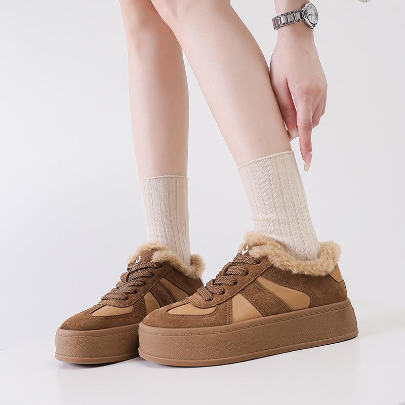 Strictly Selected Wool Maillard Snow Boots Winter New Thick-soled Velvet Board Shoes German Training Shoes Women's Casual Versatile