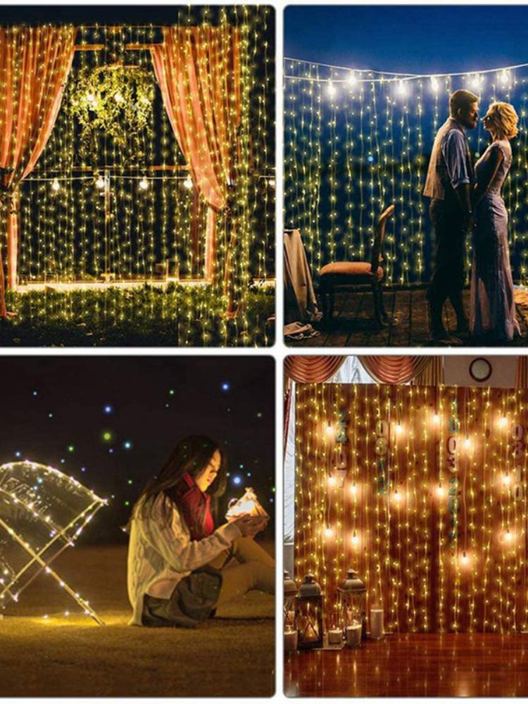 New String Lights Curtain Light 2026 Led Christmas Lights Fairy Lights Garden Lights Garland Curtain Wedding Decorationgift