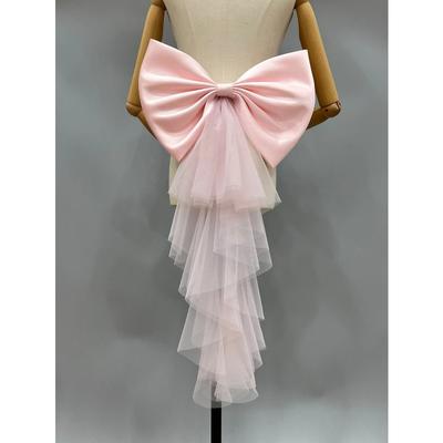 Elegant Detachable Satin Tulle Bow Wedding Dress Decorations Women's Dress Bridal Belt Big Satin Bow Knots Accessories