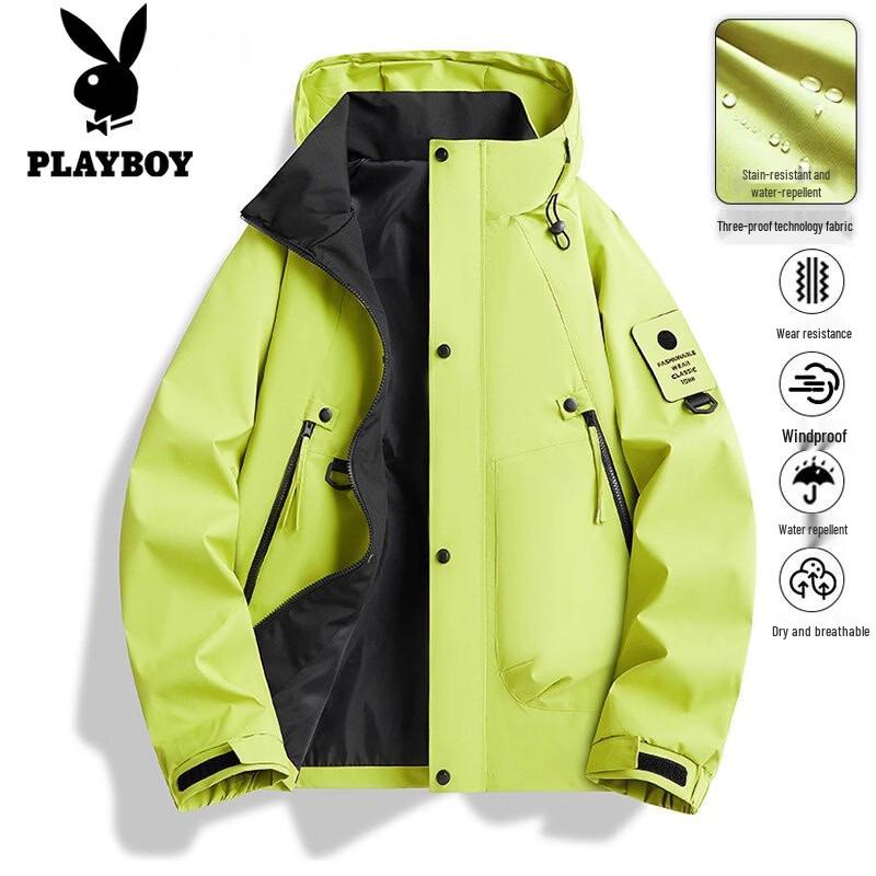 Playboy Unisex Outdoor Waterproof Windbreaker Jacket L