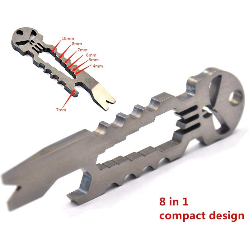 1pcs New EDC Pry Bar with Bottle Opener Function Outdoor Stainless Steel Tactical Pocket Multifunctional Tool Skeleton Keychain
