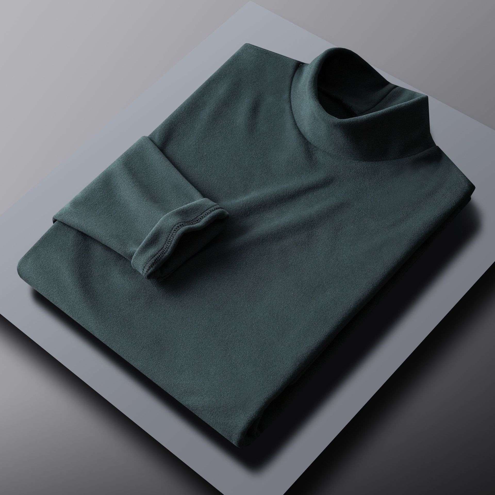 

Men S Semi High Neck Top Slim Fit Elastic Long Sleeved T-Shirt Solid Color Versatile Base Shirt Warm And Comfortable Top M