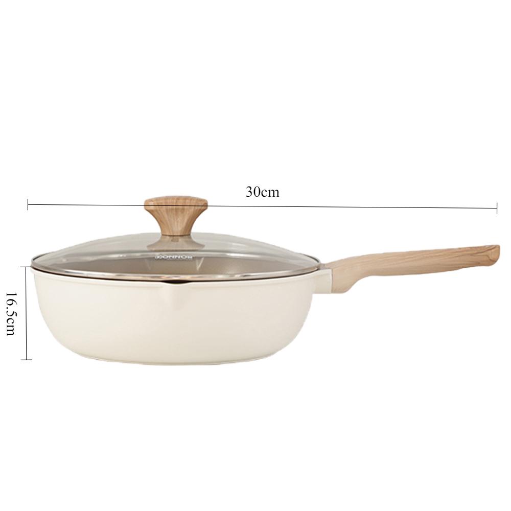 

DONNOR Сковорода-сотейник с антипригарным керамическим покрытием и крышкой 12 дюймов Ручка с защитой от ожогов Посуда Вместимость 5 кварт для газовой / индукционной плиты