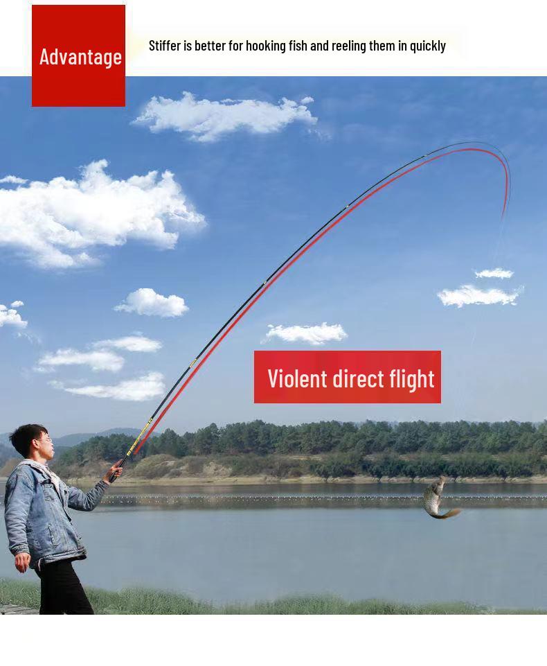 Ultra-Hard, Ultralight Taiwan Carbon Fishing Rod: 28/19 Action, Extremely Fine Design for Crucian Fishing