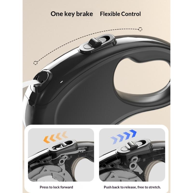 Ergonomic Grip Retractable Dog Leashes with Automatic Durability and Easyly Control for Effortlessly Handling