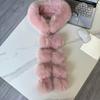 Magnetic Faux Fox Fur Scarf with Pom-Poms - Double-Sided Plush Shawl for Autumn/Winter.