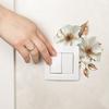 Minimalist 3D Embossed White Flower Wall Switch Sticker Removable Self-Adhesive Decoration for Bedroom Study Living Room Easy No Residue