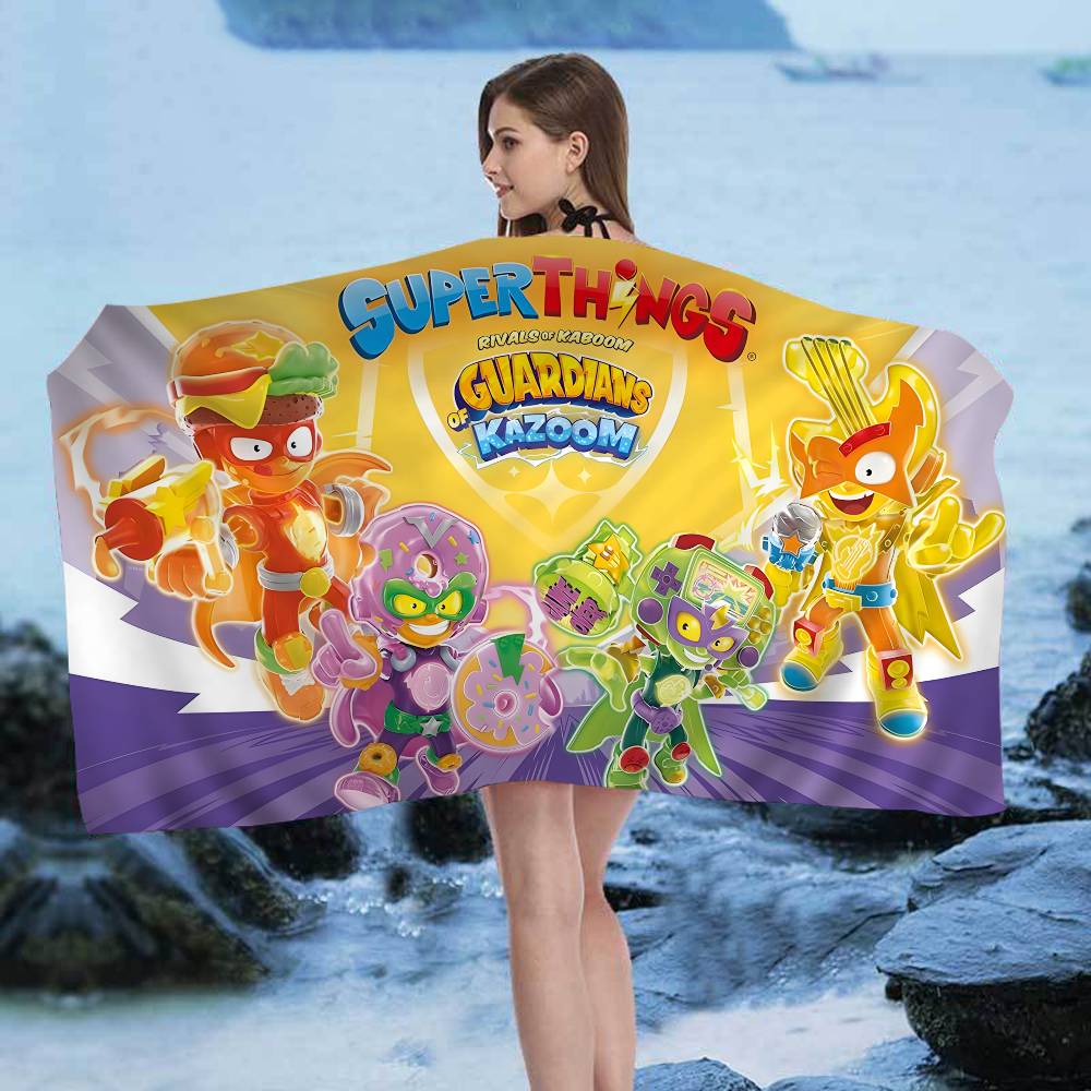 Cute Cartoon Super Zings Microfiber Blanket Quick Drying Beach Towels Oversized Printing Super Absorbent Pool Towel Blanket