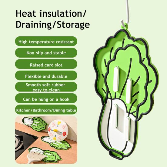 Vegetable Pot Lid Holder Non-slip Heat-Resistant Eggplant Carrot Cabbage Corn Radish Kitchen Counter Pot Lid Storage Drying