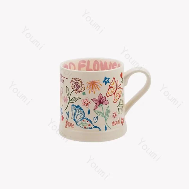 Kreativní roztomilý kreslený graffiti hrnek Domácí snídaně Keramický hrnek na mléko Odpolední čaj Kancelářské šálky na kávu Vynikající čajová souprava Dárky