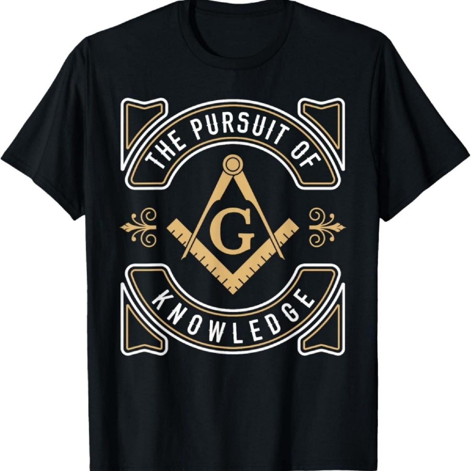 The Pursuit Of Knowledge Mason Fraternal SMIB Freemason T-Shirt S