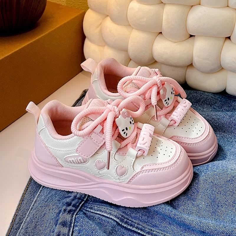 Girls Cartoon Print Casual Sneakers Kids Ages 4-16 Lightweight Breathable School Outdoor Shoes Fall Winter