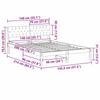 Brown and Taupe Bed Frame 140 X 200 Cm Solid Pine Wood
