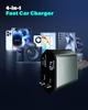 120W Retractable 1-to-3 Fast Car Charger