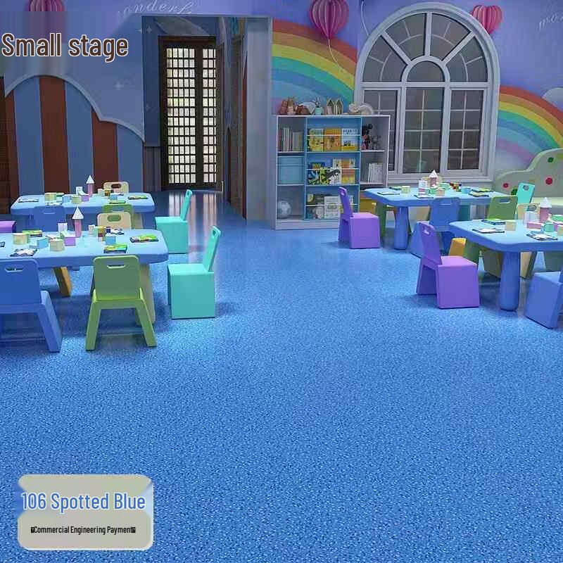Rongyu 1.6mm Speckled Blue Wear-Resistant PVC Flooring