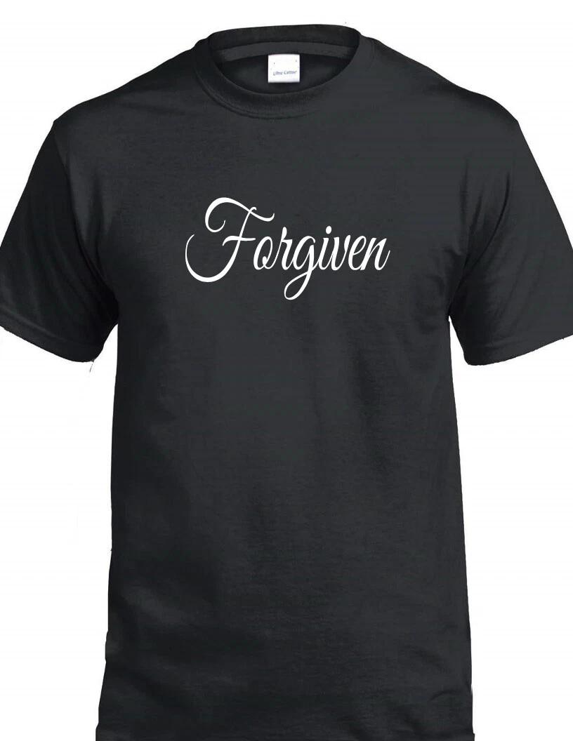 Mens Forgiven T-Shirt Religious Jesus Christian Church Christ God Catholic Shirt 2XL
