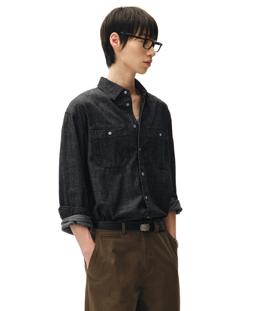 DECET Relax Work Denim Shirts Dcsh014Black