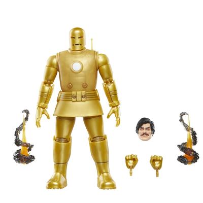 Hasbro MARVEL Marvel Comics Iron Man (Modell 01-Gold), Iron Man Comics Sammlerstück 6 Zoll (15 cm) Größe Actionfigur, Retro Design Blisterverpackung F9026