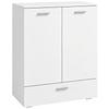 Modern Sideboard, Freestanding Storage Cabinet with Drawer and Adjustable Shelf, White