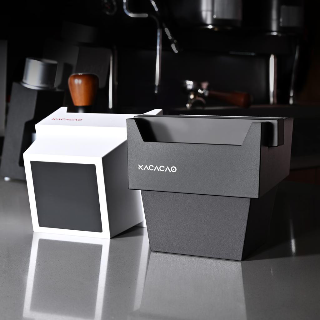 KACACAO Klassisches ABS-Klopfset, Barista-Werkzeug, verbesserte rutschfeste Handhabung, schwarzer Espresso-Kaffeesatz-Organizer
