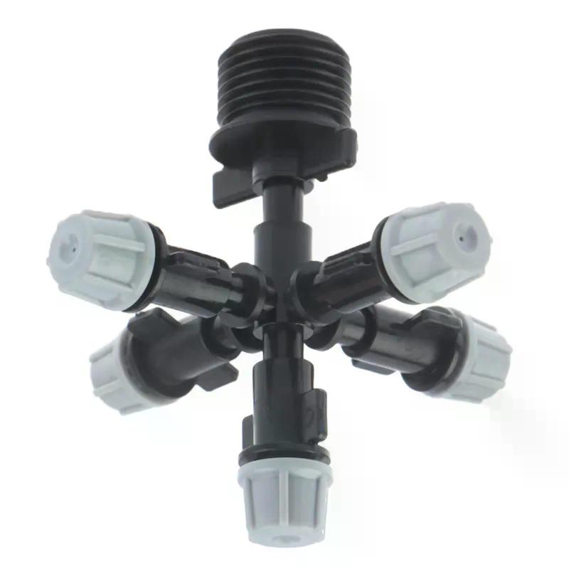 1set Hanging Anti Drip Misting Nozzle Cross Atomizing Nozzle Fog WATER SPRAY To Greenhouse Drip Irrigation