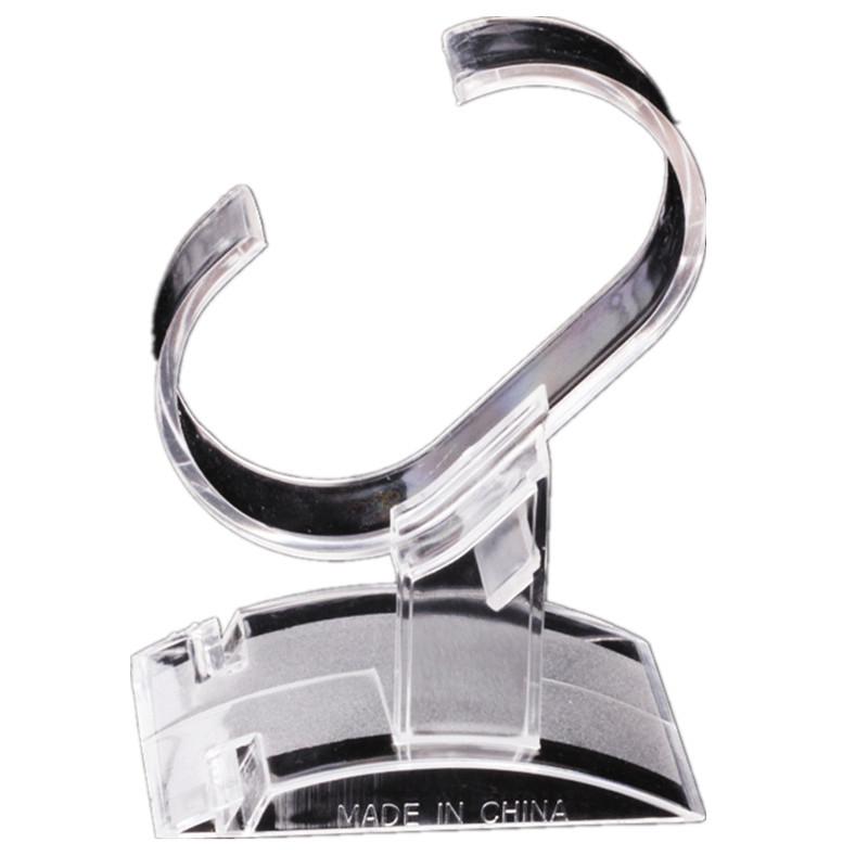 Clear C-Shape Plastic Watch Display Stand - Transparent Jewelry Rack Holder.