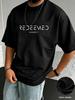 Stylish Redeemed Minimal Text Graphic Tee for Unisex Breathable 100 Cotton Perfect for Summer Streetwear and Faith Inspired Style