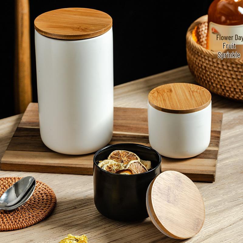 Nordic Ceramic Sealed Tea and Cereal Storage Canister for Kitchen