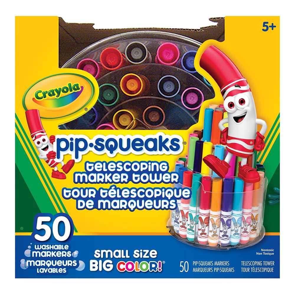 Маркеры Crayola, Башня из 50 маркеров Pip Squeaks 588750, Смываемые водой, Цвета, (Оригинальный продукт)