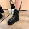 Fashion Goth Platform Ankle Chelsea Boots Women New Rock Emo Chunky Grunge Wedges Motorcyccle Shoes Big Sizes 43