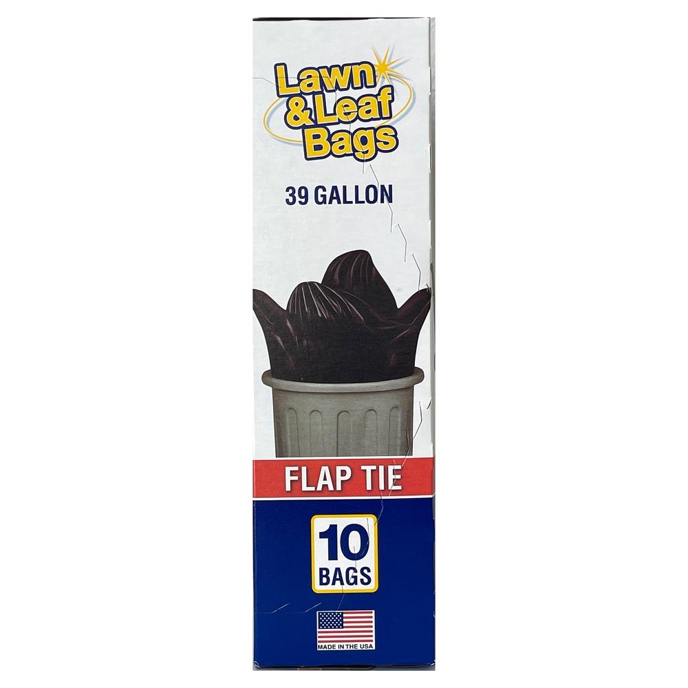 39 Gallon Lawn Leaf Trash Bags 10 Count Flap Tie Closure Durable Puncture Resistant Tear Resistant Leakproof Garden Yard Waste
