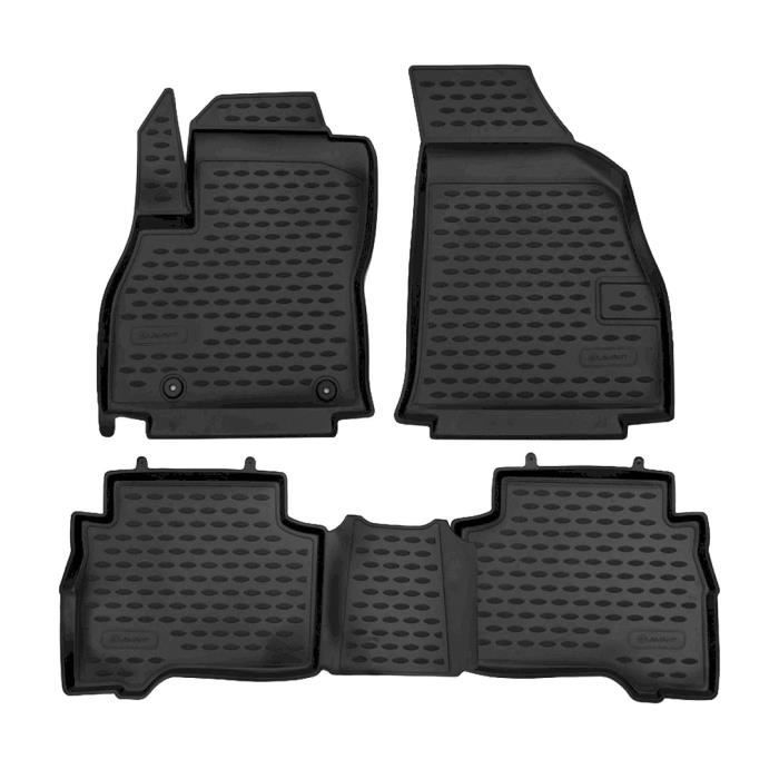 Tapis De Sol En Caoutchouc 3D - J&amp;J AUTOMOTIVE - Citroën Nemo 2007-2019 - Noir - Sur Mesure - Antidérapant