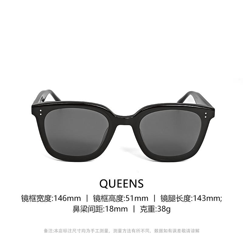 Wht Same Style gm New style high-end sunglasses for women, sun protection and UV protection, sunglasses for men Queens Black【Wht Same Style】