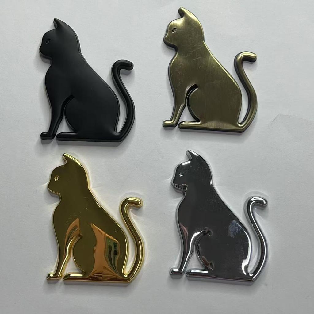 Car Personalized Sticker Trendy Brand Pet Cat Car Emblem Animal Metal Car Sticker Tail Sticker Side Sticker Exterior Scratch Decorative Sticker