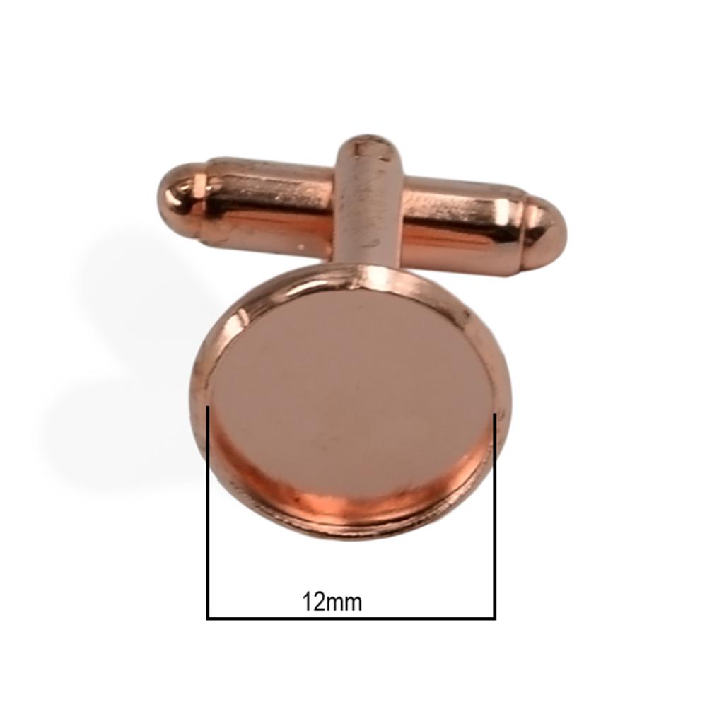 10pcs Cufflinks Blanks Settings Fits (1/2") 12mm Cabochons Cuff Links Bezel