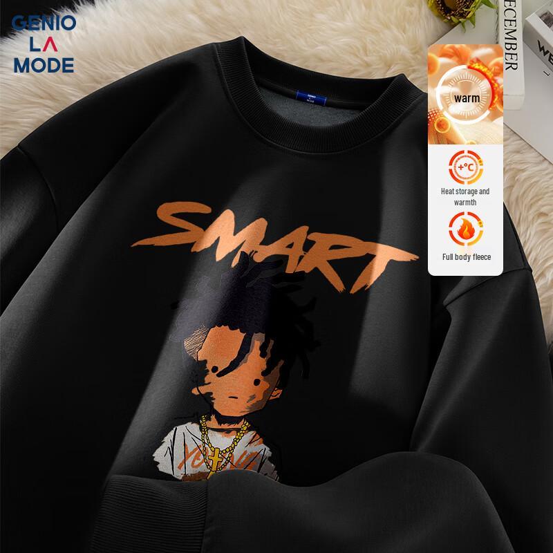 

GENIOLAMODE Men s American Trendy Fleece Lined Crew Neck Sweatshirt 3XL