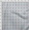 oneOone Cotton Flex Arctic Blue Fabric Floral & Tiles Moroccan Sewing Craft Projects Fabric Prints By Meter 40 Inch