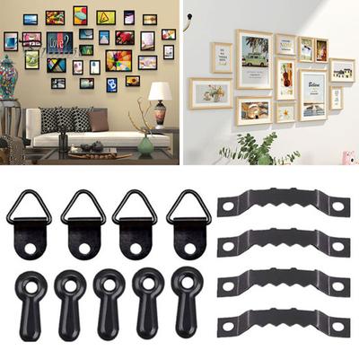 Small Triangle Picture Frame Hanger Hooks with Screws Rustproof Wall Hanging Ring Hooks Kit Hardware Accessories