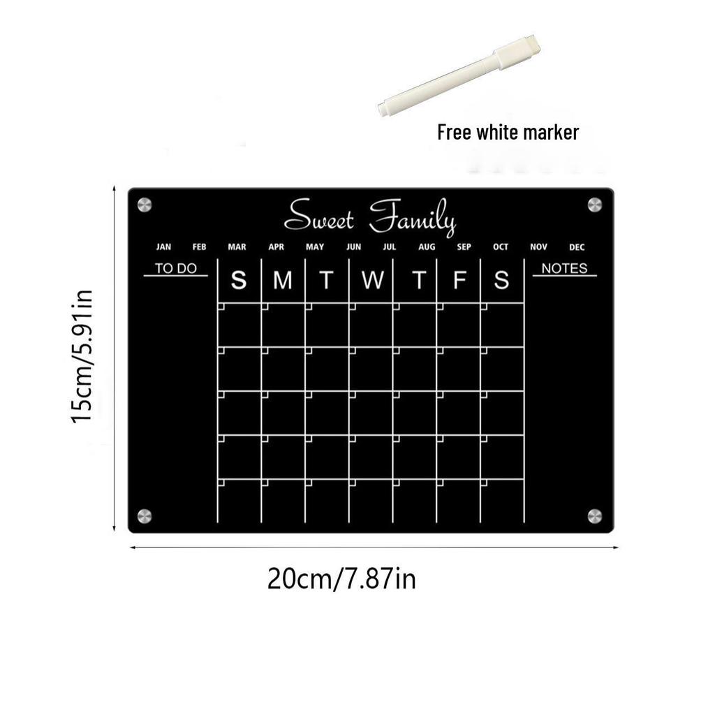 2mm Magnetic Acrylic Dry-Erase Board: Weekly Planner & Daily Calendar Refrigerator Magnet