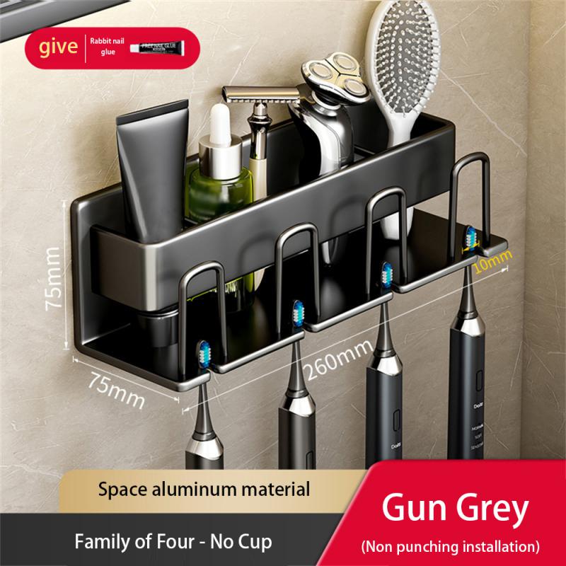 Wall Mounted Toothbrush Holder Hanging Storage Strong Load-bearing Space Aluminum Storage Toothbrush Rack Tooth Storage