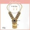 Retro Water Drop Chain Necklace With Rhinestone Inlay And Multilayer Design For Fashion Enthusiasts
