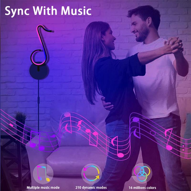 Led Musical Note Light Colorful Rgb Atmosphere Table Lamp Bedside Night Light For Bedroom Office