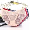 Damen Sexy Spitzenhöschen mit Blumenmuster, hohl, weich, bequem, Slips, Dessous, Unterwäsche, atmungsaktiv