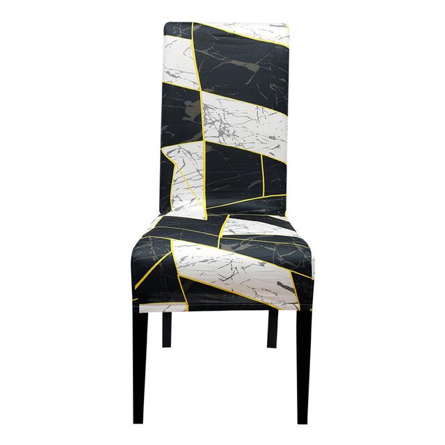 Xl Size Printed Chair Cover Geometric Look High Back Chair Covers Designed For Dining Room Area Wedding Hotel Kitchen Home Stretch Chair Case