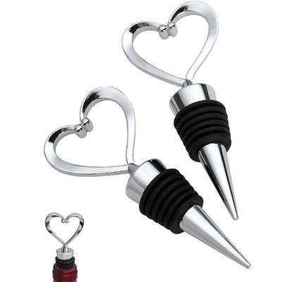 Bouchon de vin réutilisable pour conserver les boissons fraîches Tire-bouchon en métal durable pour la Saint-Valentin