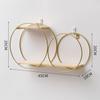Golden Storage Rack Soft Decorative Wall Shelf Iron Wood Shelf Modern Wall Mounted Shelf For Commercial Places Balcony Bedroom